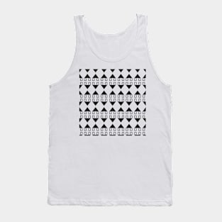 Horizontal seamless pattern with black ethnic triangles Tank Top